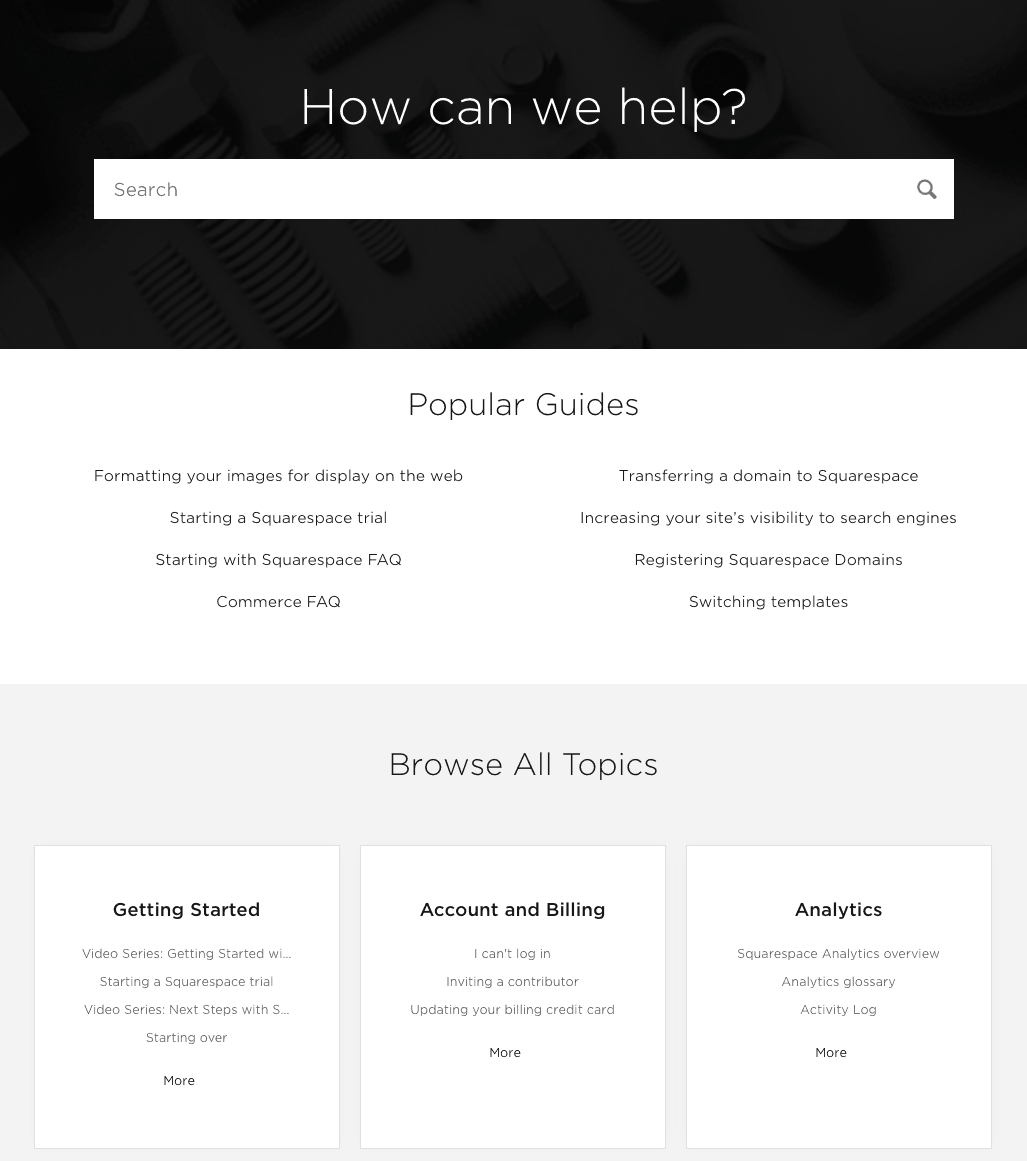 squarespace knowledge base