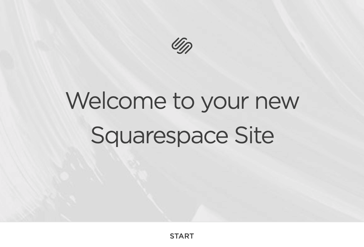 squarespace start screen