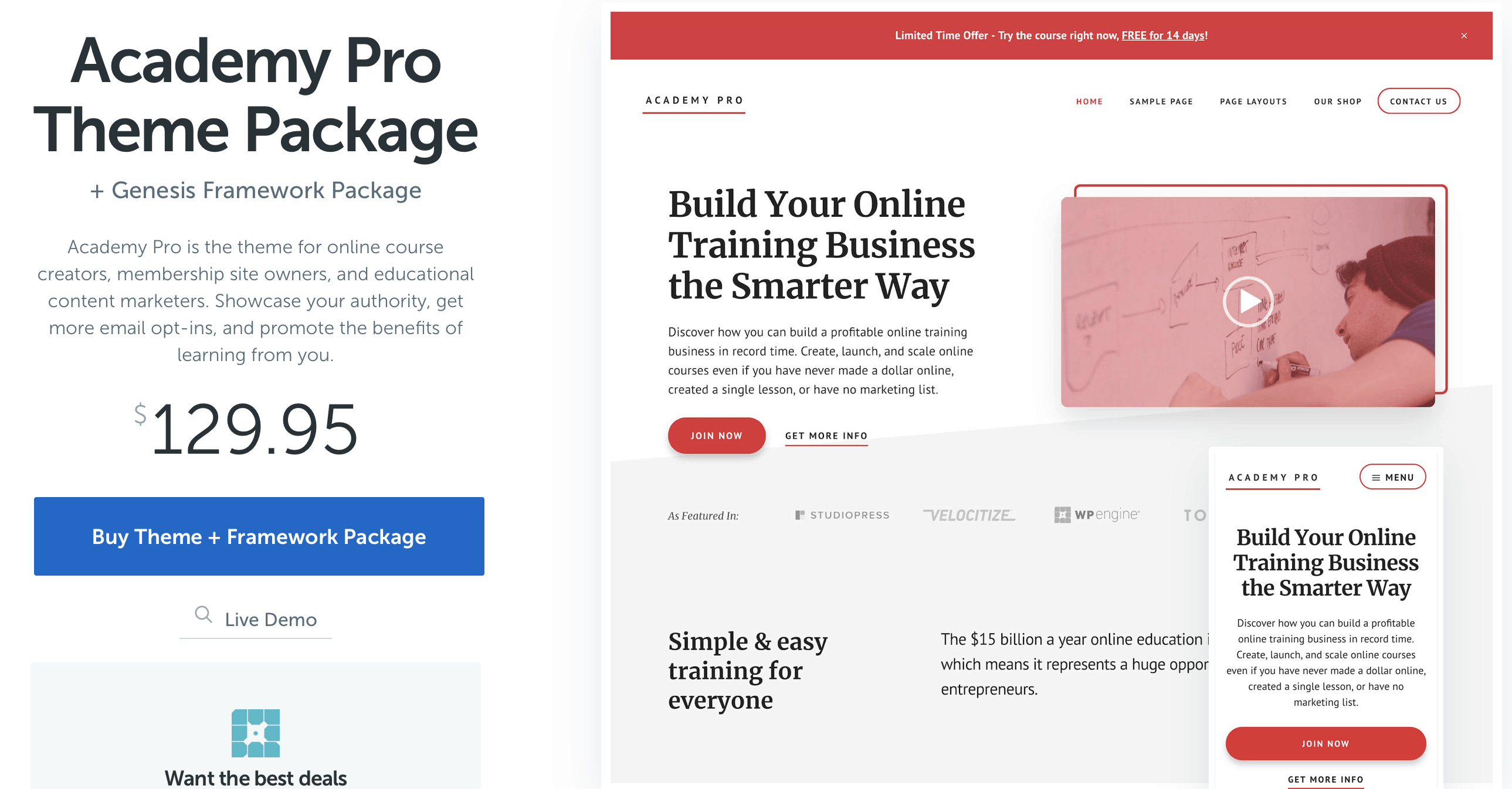 academy pro package