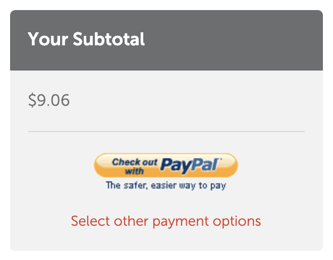 paypal payment method